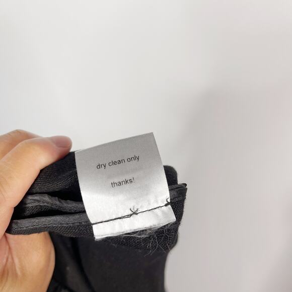 Rachel Comey Womens Size 4 Black Linen Cropped Wide Leg Pants Pockets Drawstring - Picture 9 of 11